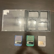 Interact Sony Playstation 1 PS1 Memory Card Lot Of 3   Blue, Green  Gray