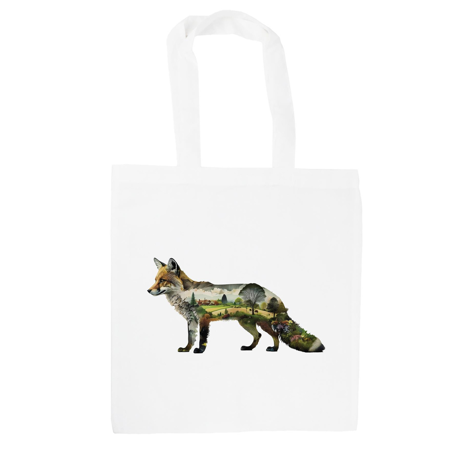 Surreal Fox Tote Bag - Countryside Animals Shopping Bag Accessories Gift