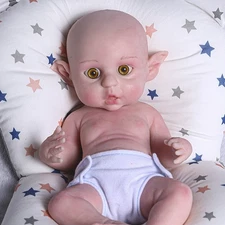 16" NEW Reborn Elf Baby Doll Full Silicone Lifelike Handmade Huggable Newborn  