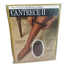 Vtg Rexham Corp Cantrece II Nylon Seamless Sheer Stockings RHT Taupe 9 1/2-10