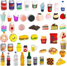 50 Pcs Miniature Food Drink Miniature, suitable for 1:12 scale, Colorful