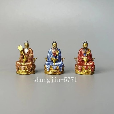 Sanqing Tianzun Solid Copper Handmade Painted Tianzun Dojo Ornament