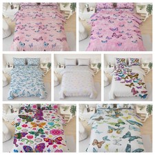 3D Butterfly Colorful Watercolor Pattern Quilt Cover Duvet Cover Comforter set