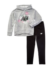 New Balance 3Pc Hoodie, T-Shirt Legging Set M 10/12
