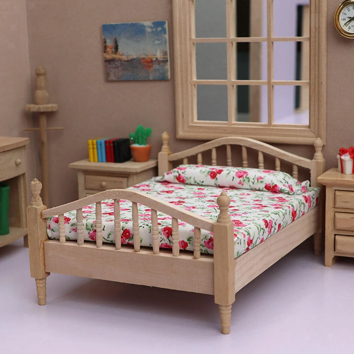 Letto In Miniatura Scala 1:12 Per Casa Delle Bambole - Stile Cottage - PLANWALK