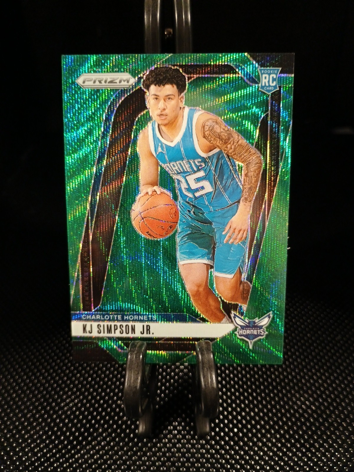 2024-25 Panini Prizm - KJ Simpson Jr. #247 Green Wave Prizm (RC)