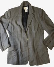 Oscar De La Renta - Women's 8 -Gray Blazer - Wool blend 2 button closure Jacket