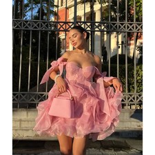 Tulle Ball Gown Multilayer Thigh-Length Spaghetti Strap Evening Dress customized