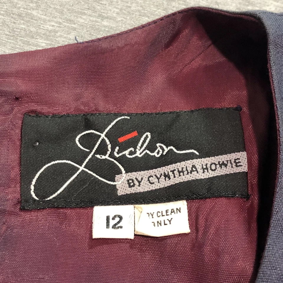 Vestido Bichon by Cynthia Howie Para Mujer 12 Años 80 Volantes Minimalista Retro Preppy Azul Foto 2 de 4