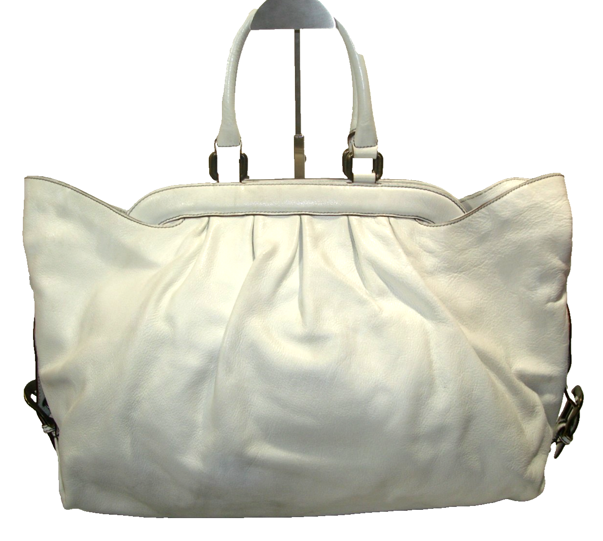 Fendi Borsa Frame Exquisite White Soft Pleated Leather Doctor's Tote Nr MINT!