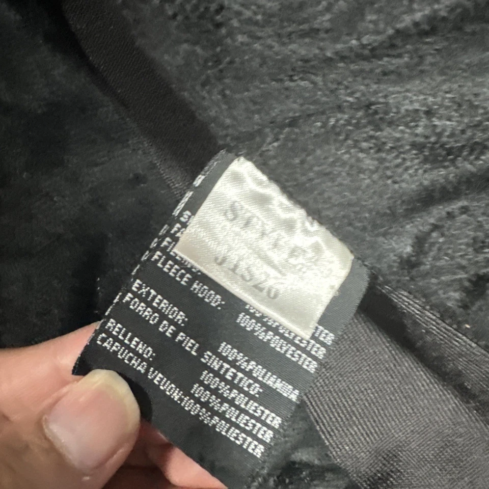 Chaqueta acolchada YMI para mujer talla mediana negra y gris aspecto de 2 capas Foto 3 de 4