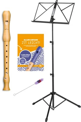 Mollenhauer 1042 Blockflöte Student Set Sopran C Barock Griffweise Birne Zubehör
