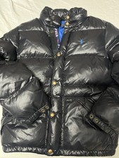 POLO RALPH LAUREN Jacket Boys L 14 16 Black Down Puffer Coat Youth Pony