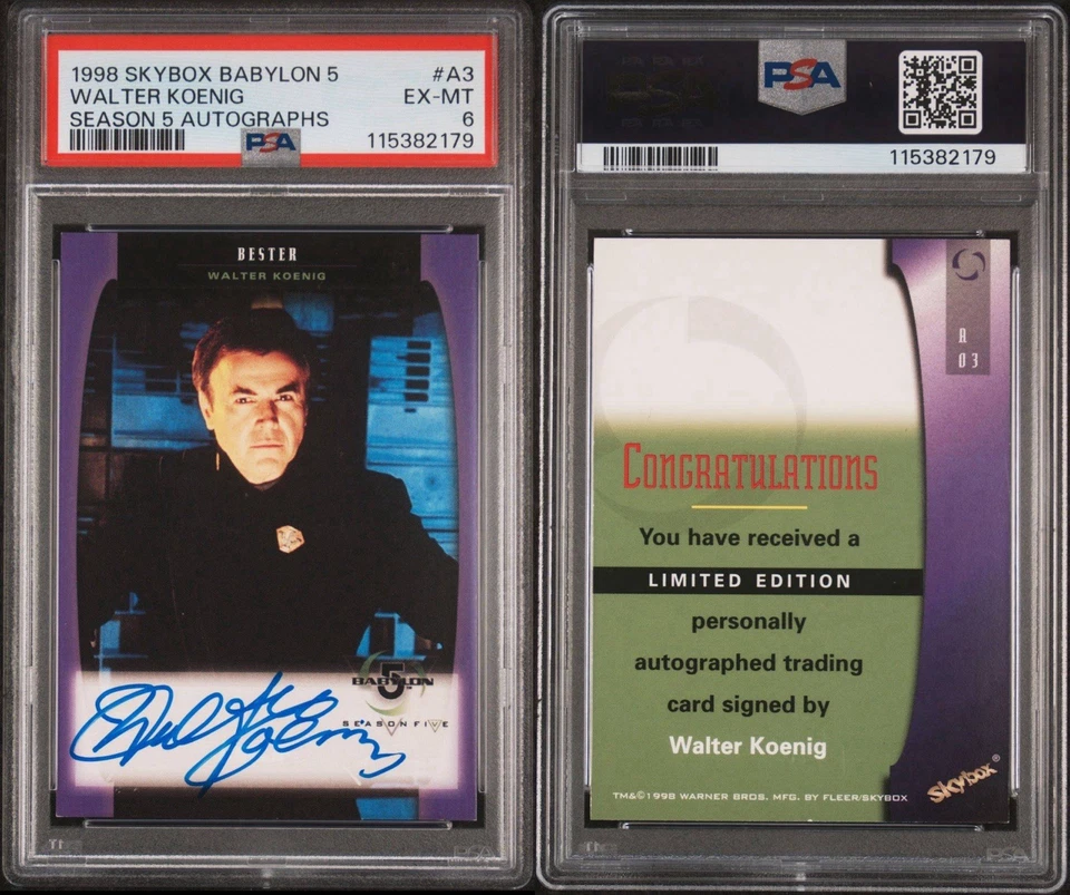 Skybox Babylon 1998 5 temporada quinta Walter Koenig autógrafo automático #A03 - PSA 6 Foto 3 de 3