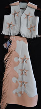 Custom Made Pink Leather Kids Chaps and Vest Set/Made in USA