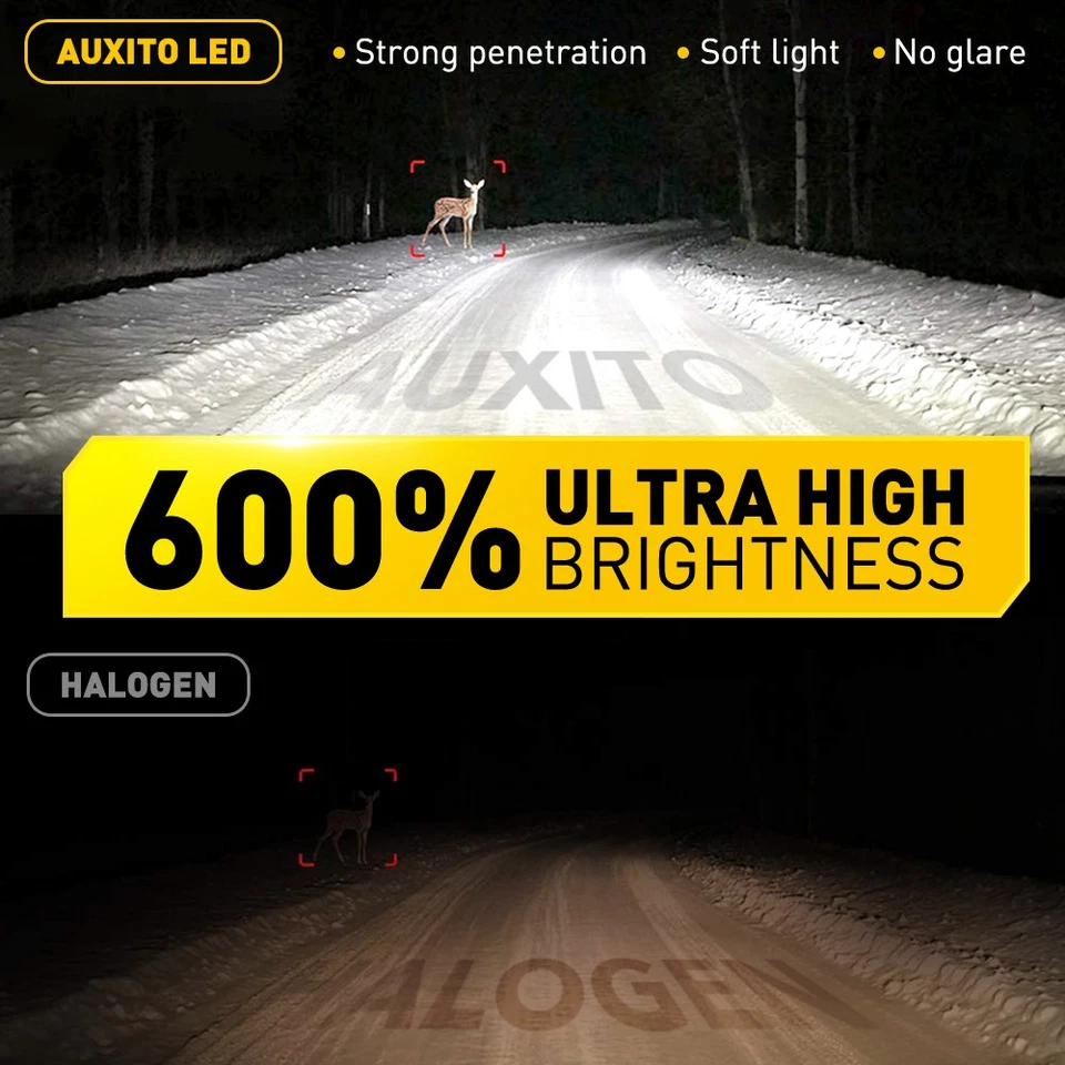 6500K White 50000LM M6 AUXITO H10 LED Headlight Kit Low Beam Bulbs Bright2-10x - Image 3 of 4