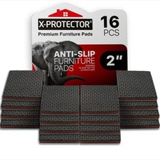 Non Slip Furniture Pads - 16 Premium Furniture Grippers 2" Self-Adhesive Rub
