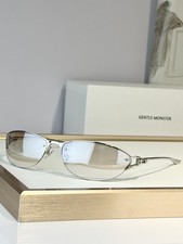 Gentle Monster Futura Silver Metal Frame Cat-Eye Men's Sunglasses 66 17-126