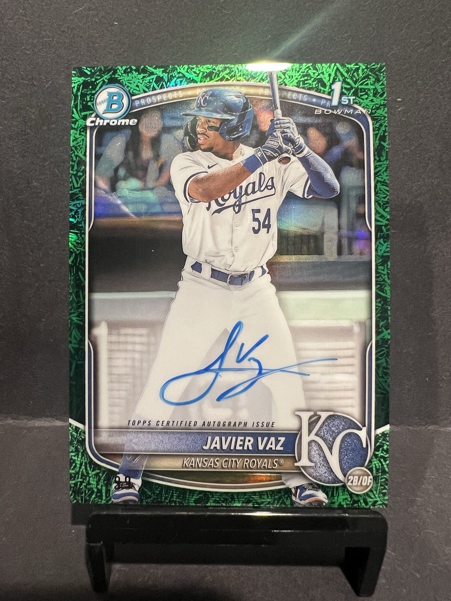 2025 Bowman JAVIER VAZ 1ST Chrome Prospect Auto Green Grass