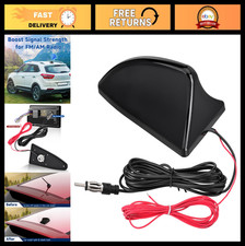 Universal Shark Fin Amplified Car Radio Antenna - FM AM Roof Mount for Vehicle,