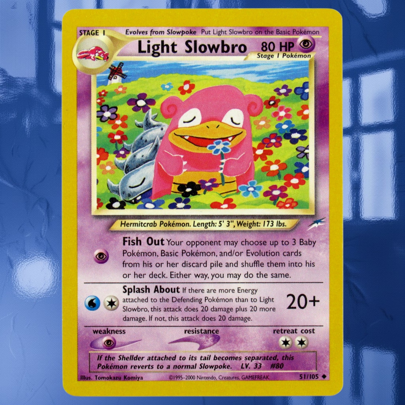 2002 Light Slowbro #51/105 Neo Destiny Unlimited Pokemon Card  (Regular) NM-MINT