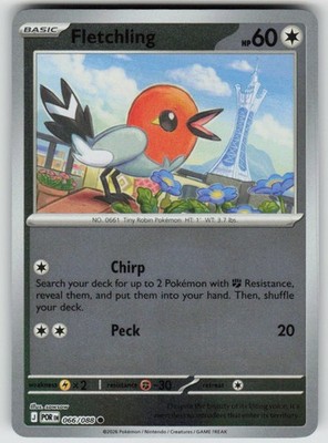 Fletchling Reverse Holo 066/088 Common Perfect Order Pokemon NM