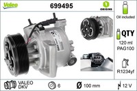 Klimakompressor FÜR Dacia Sandero II (B8 ), Dacia Duster (Hm ) - Valeo 699495