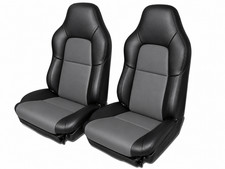 For 1994-96 Chevy Corvette C4 Standard S.leather Pair Seat Covers Blackcharcoal