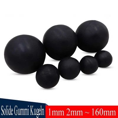 Solide Gummi Kugeln Bouncy Ball Rund Schwarz Gummikugeln Ventilkugeln Ø1mm-160mm - Bild 1 von 4