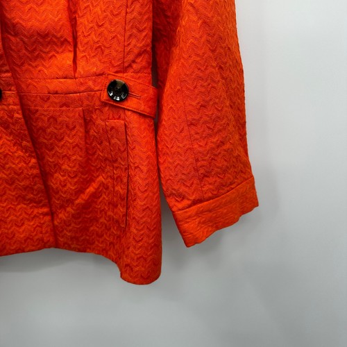 BANANA REPUBLIC Orange Textured Notched Collar Blazer // 8 - Picture 4 of 6