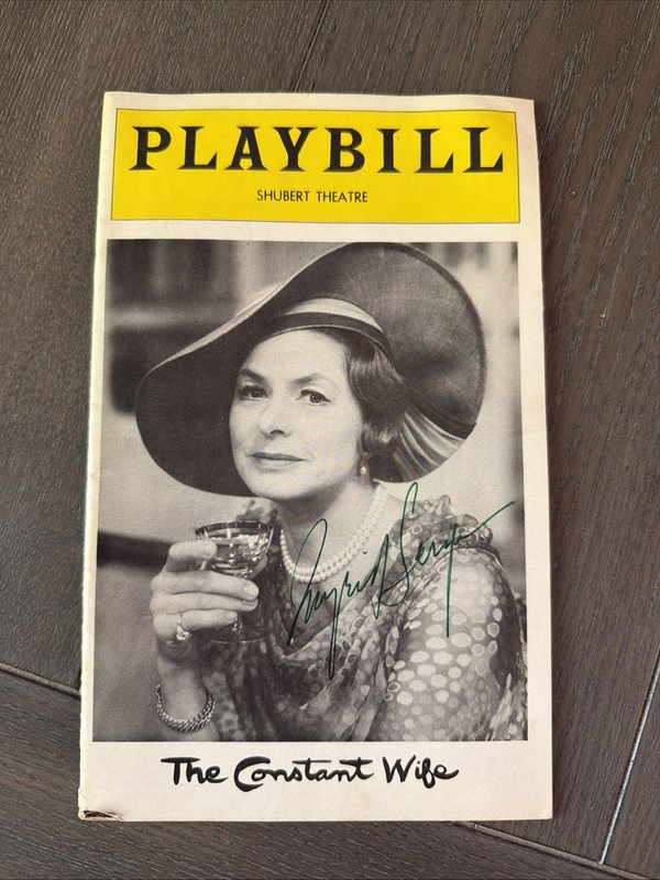 Rare Ingrid Bergman Signed Broadway Playbill The Constant Wife April 1975