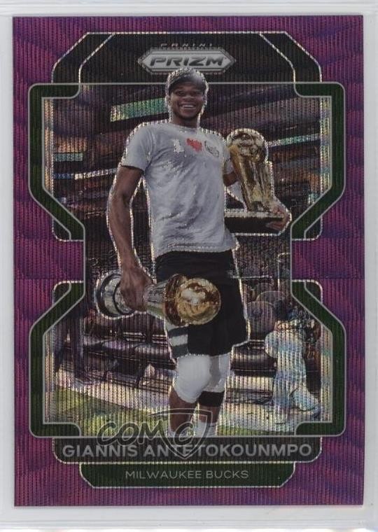2021-22 Panini Prizm Purple Wave Prizm Giannis Antetokounmpo #1 ou0