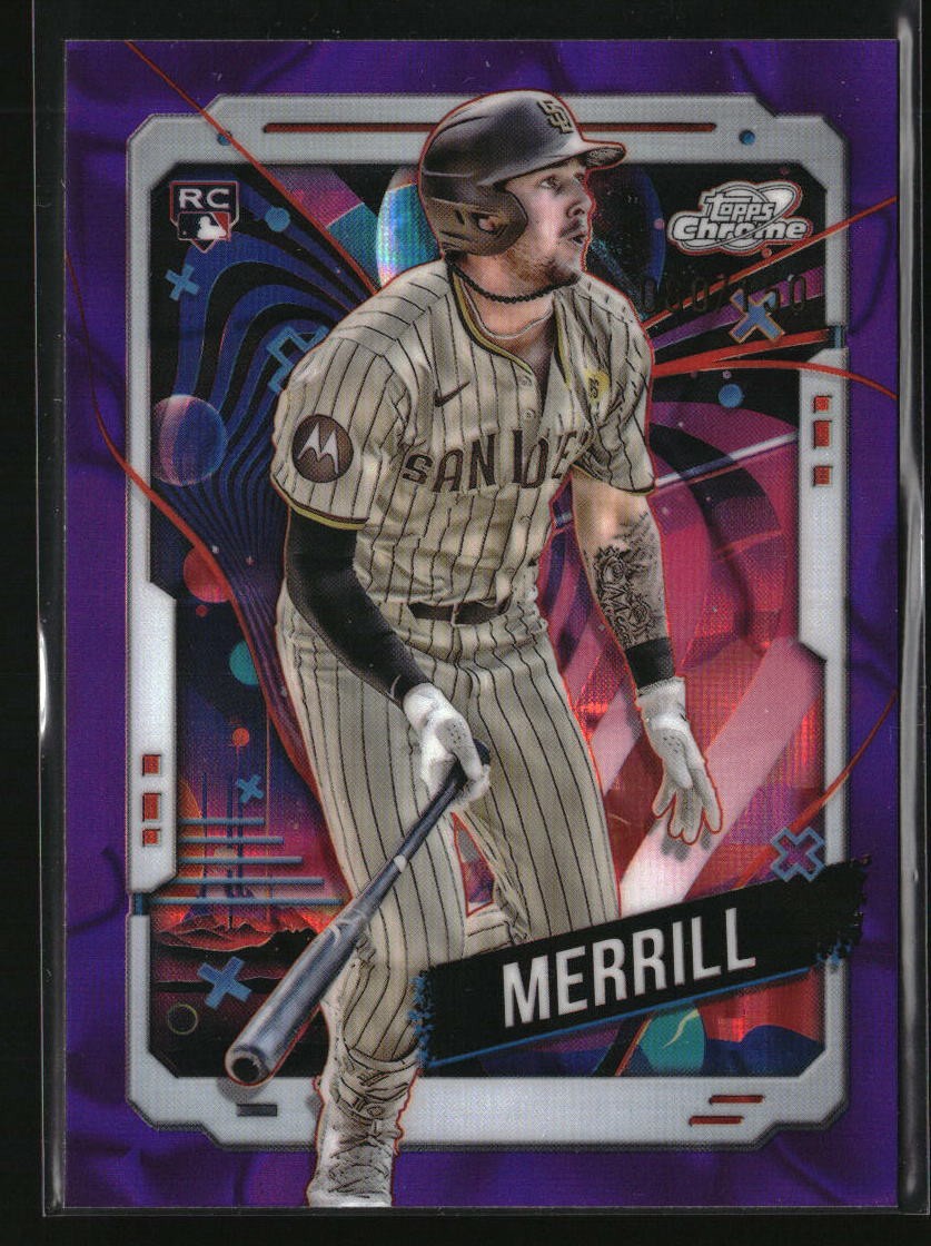 2024 Topps Chrome Cosmic Purple Nebula Jackson Merrill RC #194 080/150 Padres