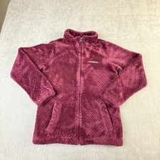 Columbia Girls Fire Side Sherpa Full Zip Fleece Jacket Maroon L 14/16