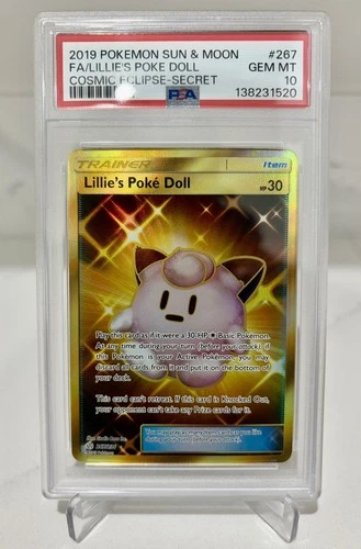 Pokemon Lillie's Poke Doll Gold 2019 Cosmic Eclipse 267/236 PSA 10
