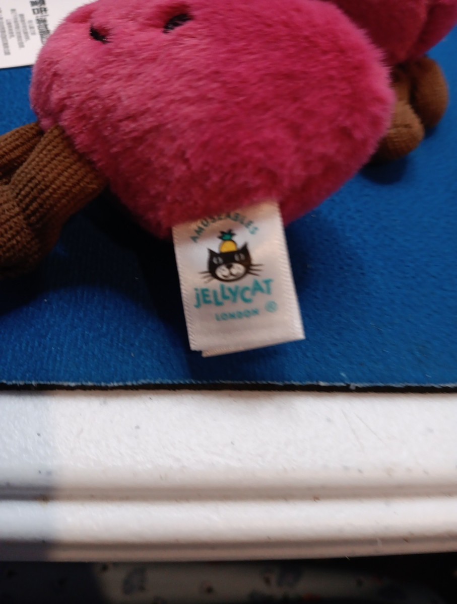 Jellycat Amuseables Cherries w/Bag Charm Key Chain Plush New with