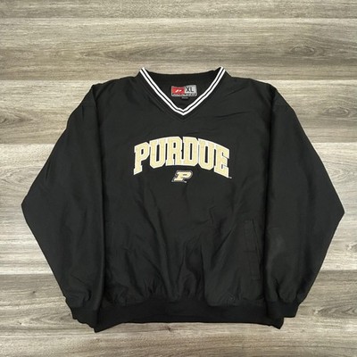 Vintage Purdue Boilermakers Pullover Jacket Mens XL Black Pro Player NCAA 90s