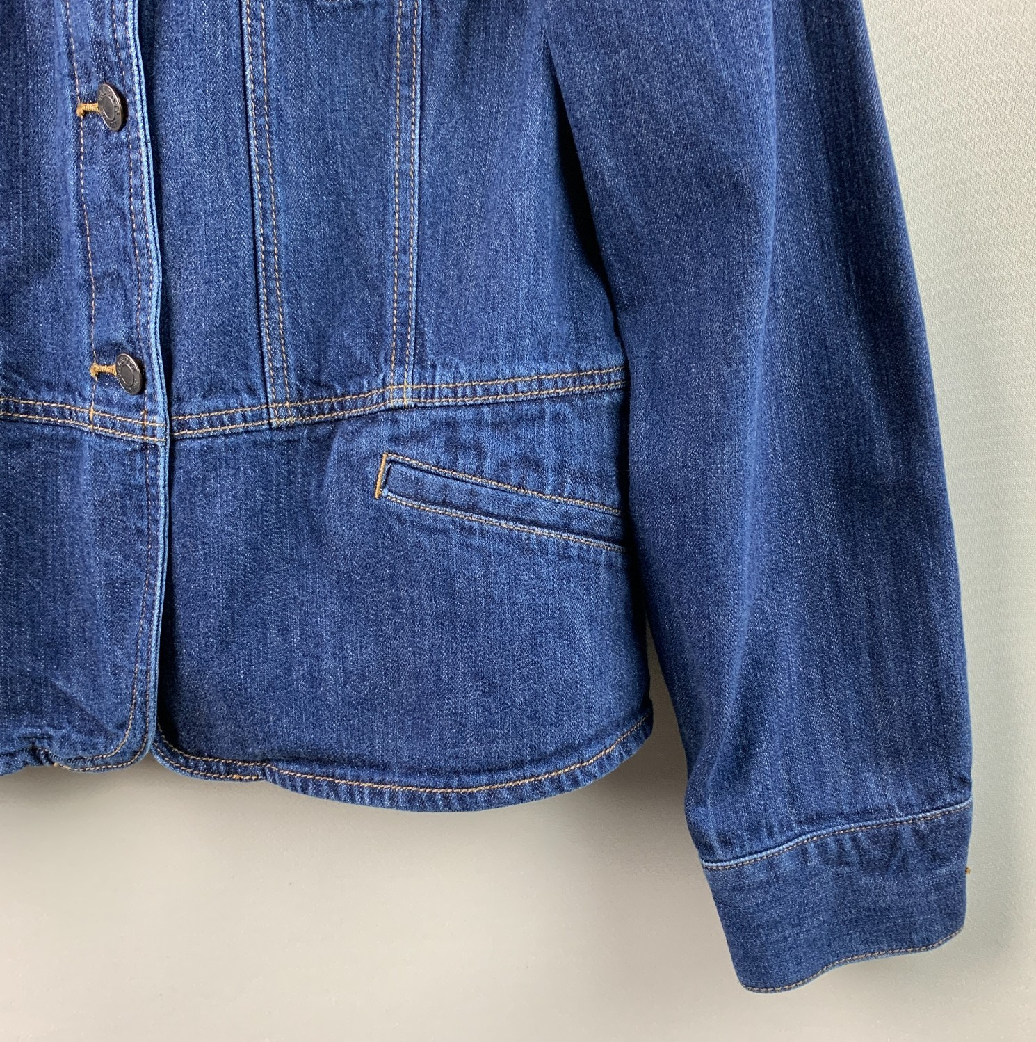 Talbots Jacket Collared Blue Denim Medium Wash Bu… - image 7