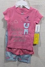 Carters 3 Piece Pj Baby Girl Set 12 Months New