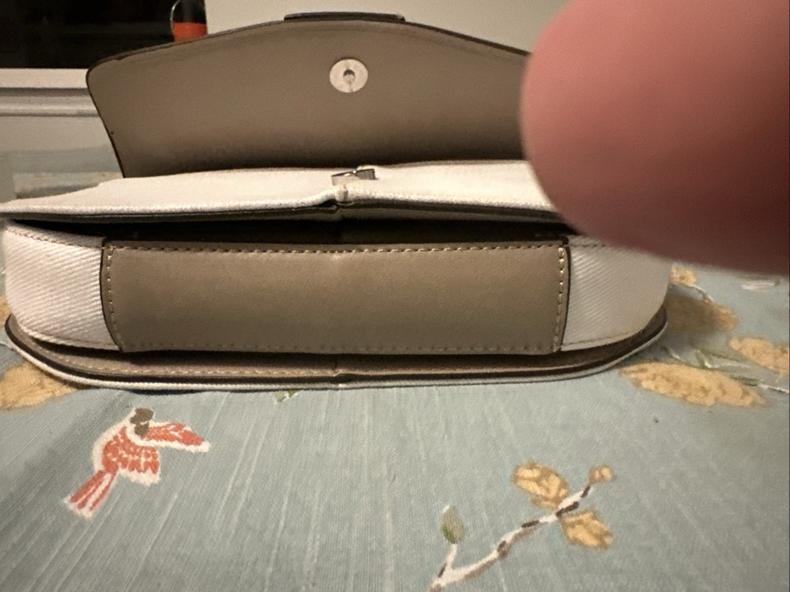 True Religion Crossbody Bag Taupe White Signature Horseshoe Logo Faux Leather thumbnail 13