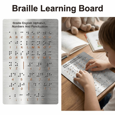 Braille Alphabet Tafel Braille Lerntafel tragbare Braille Übungswerkzeug