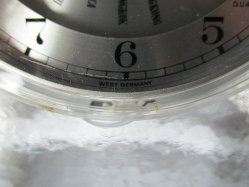 Glas Quader Tischuhr Weltzeituhr Design Schreibtisch Uhr West Germany 14x12x5x6 - Bild 7 von 7