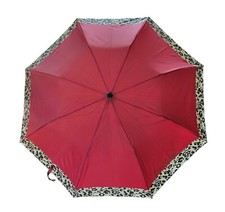 Pierre Cardin Automatic Telescoping Umbrella Red Animal Print by Aurora Japan