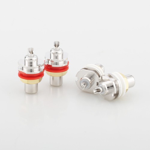 4Pcs rhodium plated GRFA Thick RCA Female socket Connector adapter - Picture 2 of 7