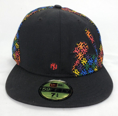[New Era]★MFG X NEWERA CLASSIC LOGO COLOR BALL CAP New York Yankees New Era Adult Hat 7 1/4 Black w/ Rainbow