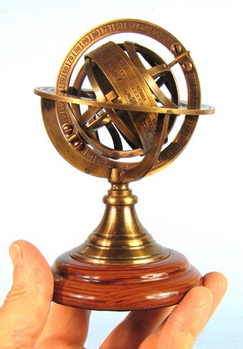 MINIATURA ESFERA ARMILAR LATÓN 5.5" INSTRUMENTO ASTRONÓMICO G. GOBILLE PARIS - Imagen 8 de 8