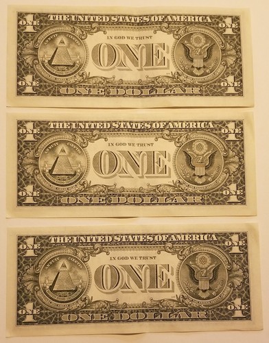 Sequential 1985 $1 Dollar Bill (Lot) Fancy Serial Number in Order G Chicago BEP - Picture 8 of 10