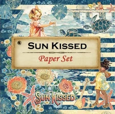 Graphic 45 SUN KISSED (8 Sheets) 12x12 Paper Collection Set Scrapbook Summer