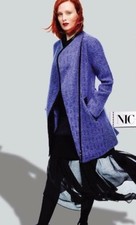 $278 Nwt Nic + Zoe Szm Wool Blend Tapestry Asymmetrical Zip Coat Jacket Multi
