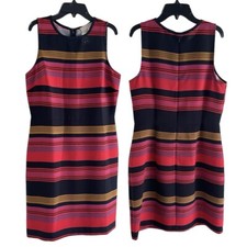 Ann Taylor Loft Multicolor Sleeveless Striped Shift Dress Size 8